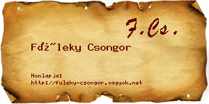 Füleky Csongor névjegykártya